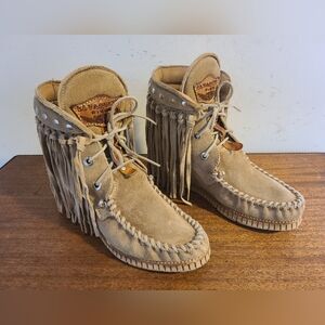El Vaquero Roseland Tan Moccasin Boots Size 38